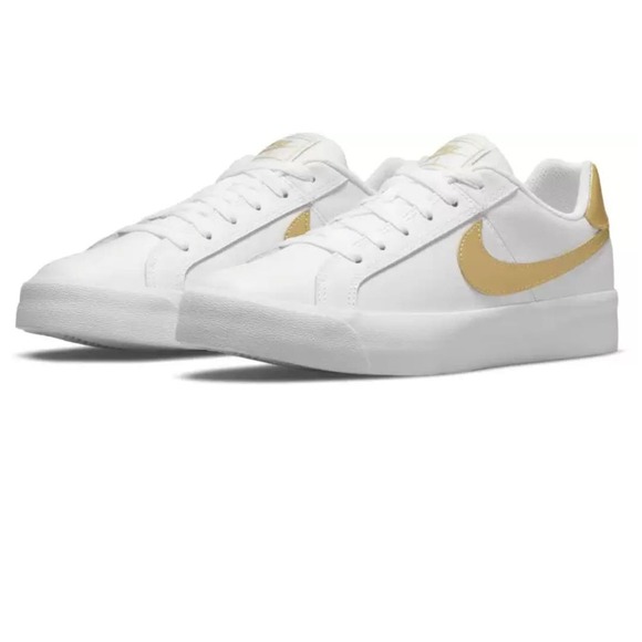 Nike Shoes - Nike Court Royale AC White Gold Swoosh Woman's Size 5.5 NIB